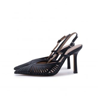 4190 Corina Γυναικείες Γόβες Slingback ΜΑΥΡΟ