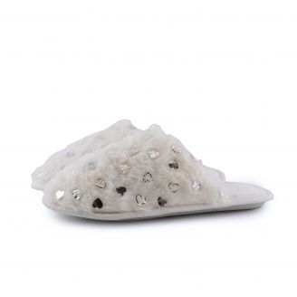 589133 Love4shoes Γυναικεία Παντόφλες Χειμερινές ΛΕΥΚΟ