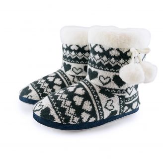 590523 Love4shoes Γυναικεία Παντόφλες Χειμερινές ΜΠΛΕ