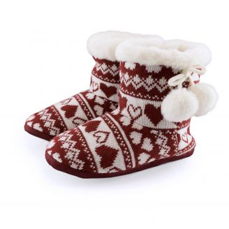 590523 Love4shoes Γυναικεία Παντόφλες Χειμερινές ΚΟΚΚΙΝΟ