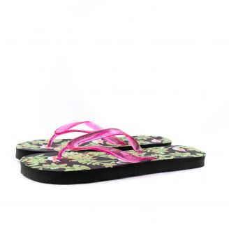 470560 D.T. New York Γυναικεία Σαγιονάρες Flip Flops ΜΑΥΡΟ