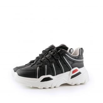 BO-249 Love4shoes Γυναικεία Sneakers ΜΑΥΡΟ