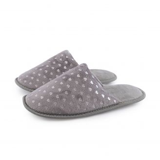 1222-0121 Love4shoes Γυναικεία Παντόφλες Χειμερινές ΓΚΡΙ