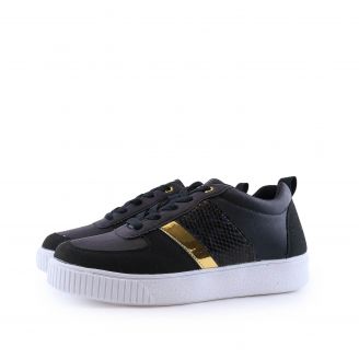1222-0143 Love4shoes Γυναικεία Sneakers ΜΑΥΡΟ