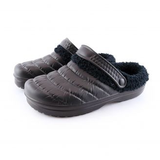 392-0002 Love4shoes Ανδρικά Παντόφλες Χειμερινές ΜΑΥΡΟ