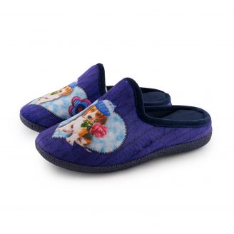 200-0053 Love4shoes Γυναικεία Παντόφλες Χειμερινές ΜΠΛΕ