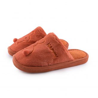 2173 Love4shoes Γυναικεία Παντόφλες Χειμερινές ΠΟΡΤΟΚΑΛΙ