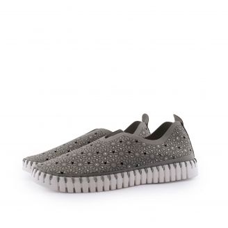 1288-0161 Love4shoes Γυναικεία Loafers - Slip On ΓΚΡΙ