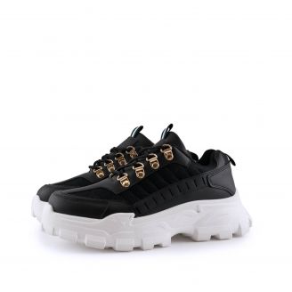 8672 Love4shoes Γυναικεία Sneakers ΜΑΥΡΟ