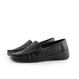 1288-0733 Love4shoes Γυναικεία μοκασίνια / loafers ΜΑΥΡΟ