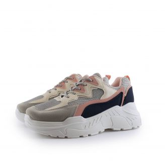 376-BY Love4shoes Γυναικεία Sneakers ΓΚΡΙ