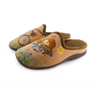 208D Love4shoes Γυναικεία Παντόφλες Χειμερινές ΚΑΜΕΛ