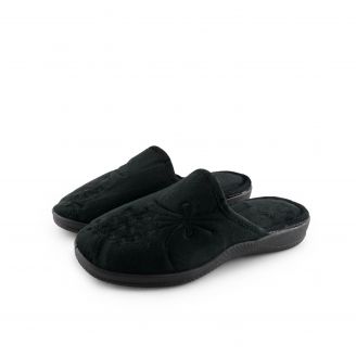 212D Love4shoes Γυναικεία Παντόφλες Χειμερινές ΜΑΥΡΟ