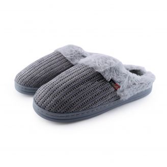 3040 Love4shoes Γυναικείες Παντόφλες Χειμερινές ΓΚΡΙ
