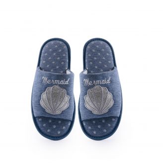 2288-0178 Love4shoes Γυναικείες Παντόφλες Πάνινες ΜΠΛΕ