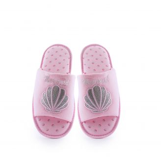 2288-0178 Love4shoes Γυναικείες Παντόφλες Πάνινες ΡΟΖ