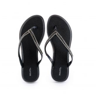 259CH Migato Γυναικεία Σαγιονάρες Flip Flops ΜΑΥΡΟ