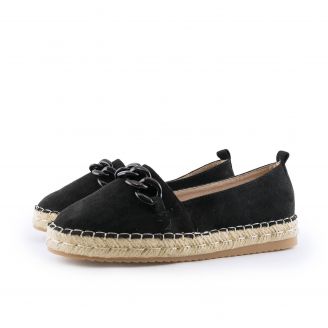 5527 Love4shoes Γυναικεία Loafers - Slip On ΜΑΥΡΟ