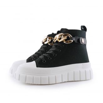 2126 Love4shoes Γυναικεία Sneakers ΜΑΥΡΟ
