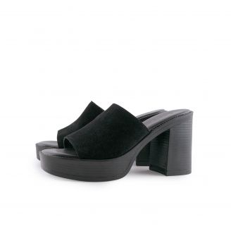 502-22 Baroque Γυναικεία Πέδιλα Mules ΜΑΥΡΟ