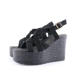 220 Love4shoes Γυναικεία Πλατφόρμες ΜΑΥΡΟ