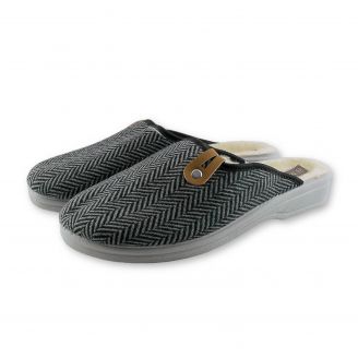 302-0014 Love4shoes Ανδρικά Παντόφλες Χειμερινές ΜΑΥΡΟ