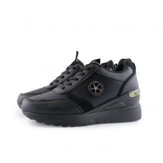 2551-OX Love4shoes Γυναικεία Sneakers ΜΑΥΡΟ