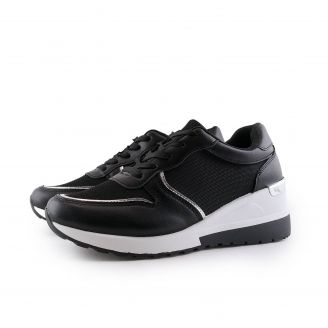 537L Love4shoes Γυναικεία Sneakers ΜΑΥΡΟ