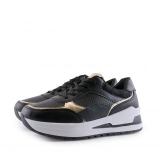 548 Love4shoes Γυναικεία Sneakers ΜΑΥΡΟ