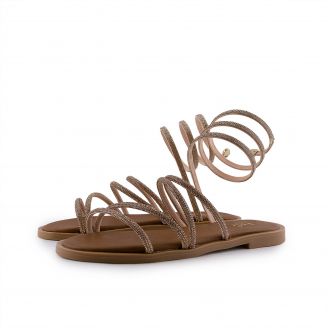 032 Love4shoes Γυναικεία Σανδάλια ΧΑΛΚΟΣ