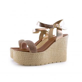 228 Love4shoes Γυναικείες Πλατφόρμες ΧΡΥΣΟ