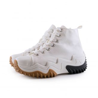 480LY Love4shoes Γυναικεία Πανινο Μποτακι Αθλητικό ΛΕΥΚΟ