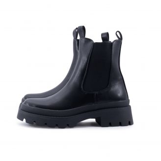 260-0252 Love4shoes Γυναικεία Μποτάκια ΜΑΥΡΟ