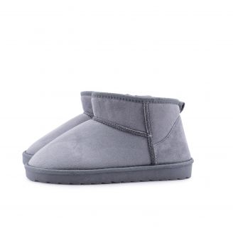 968740 Love4shoes Γυναικεία Μποτάκια Με Γούνα ΓΚΡΙ