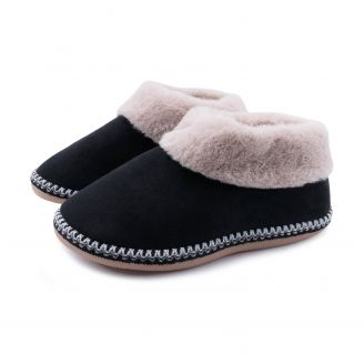 4222-0564 Love4shoes Γυναικείες Παντόφλες Χειμερινές ΜΑΥΡΟ