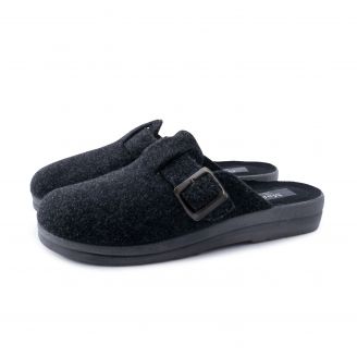 300-0100 LOVE4SHOES Ανδρικές Παντόφλες Χειμερινές ΜΑΥΡΟ