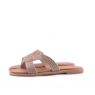 054  Love4shoes Γυναικείες Παντόφλες Καλοκαιρινές ΧΑΛΚΟΣ