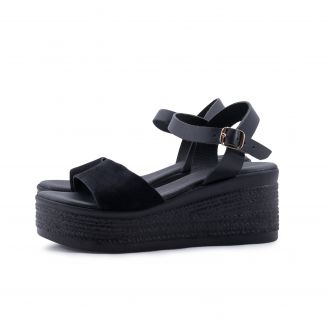 531 Love4shoes Γυναικείες Πλατφόρμες ΜΑΥΡΟ
