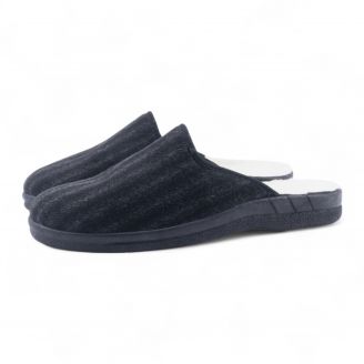 5222-0112 Love4shoes Ανδρικά Παντόφλες Χειμερινές ΜΑΥΡΟ