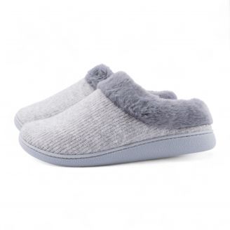 5222-0321 Love4shoes Γυναικείες Παντόφλες Χειμερινές ΓΚΡΙ