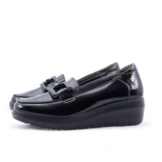 25M585 Mysoft Γυναικεία Loafers - Slip On ΜΑΥΡΟ