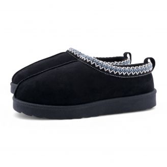 5222-0430 Love4shoes Γυναικεία Comfort Γούνινα Παπούτσια ΜΑΥΡΟ