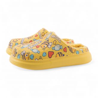 5222-0431 Love4shoes Παιδικά Clogs με γουνα ΚΙΤΡΙΝΟ