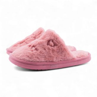 XL 8016 Love4shoes Γυναικείες Παντόφλες Χειμερινές ΡΟΖ