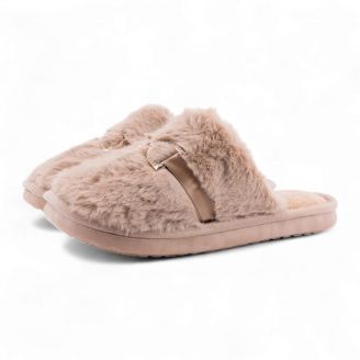 XL-8049  Love4shoes Γυναικείες Παντόφλες Χειμερινές ΚΑΦΕ