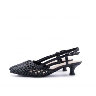 2-29502-44 Marco Tozzi Γυναικείες Γόβες Slingback ΜΑΥΡΟ