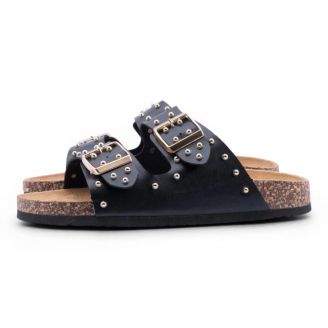 932480 Love4shoes Γυναικείες Καλοκαιρινές Παντόφλες ΜΑΥΡΟ