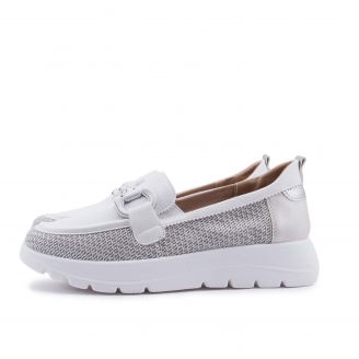 25M269 Mysoft Γυναικεία Μοκασίνια - Loafers - Slip On ΛΕΥΚΟ
