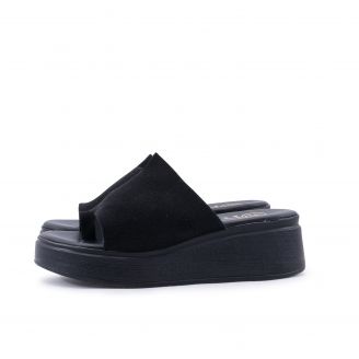 1402 Love4shoes Γυναικείες Καλοκαιρινές Παντόφλες ΜΑΥΡΟ