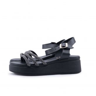 1423 Love4shoes Γυναικείες Πλατφόρμες ΜΑΥΡΟ